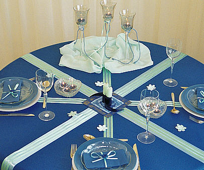 Tisch decor verspielt blau