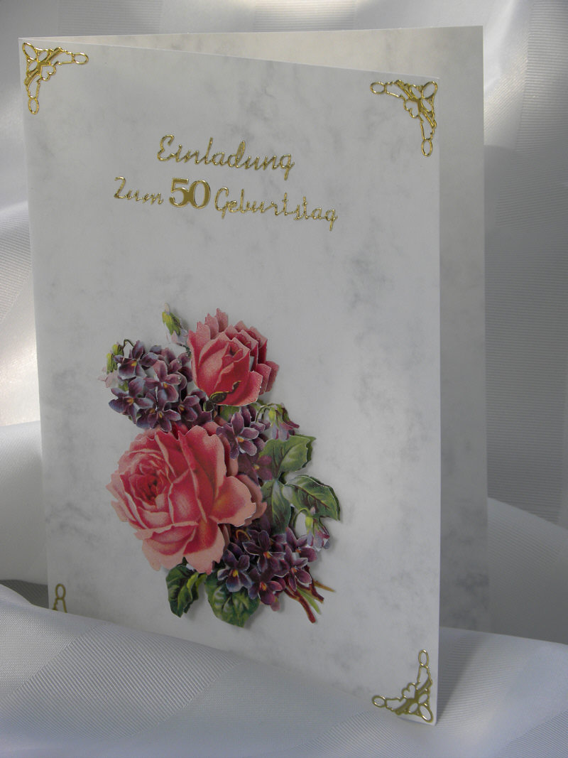 Einladungskarte für den 50. Geburtstag