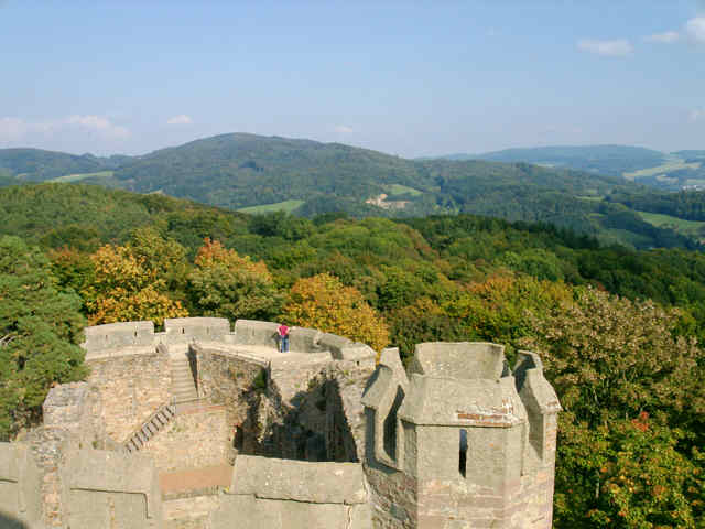 Blick vom Südturm über den Odenwald