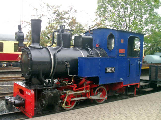 Schmalspurdampflok im deutschen Eisenbahnmuseum von Neuenmarkt.