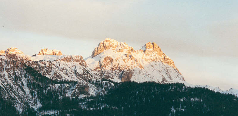 Leuchtende Berge in den Dolomiten