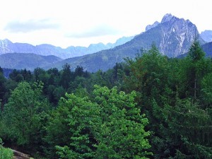 Panoramablick Richtung Dolomiten bei Tarvisio